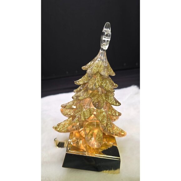 Gold Glitter Light Up Christmas Tree Stocking Hanger Holiday Decor - Picture 3 of 10
